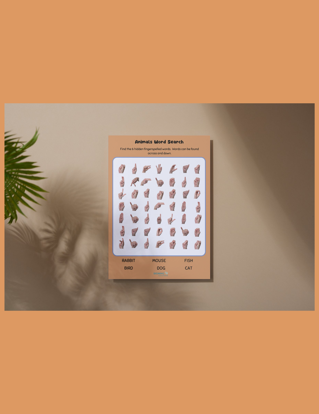 ASL Animals Word Search
