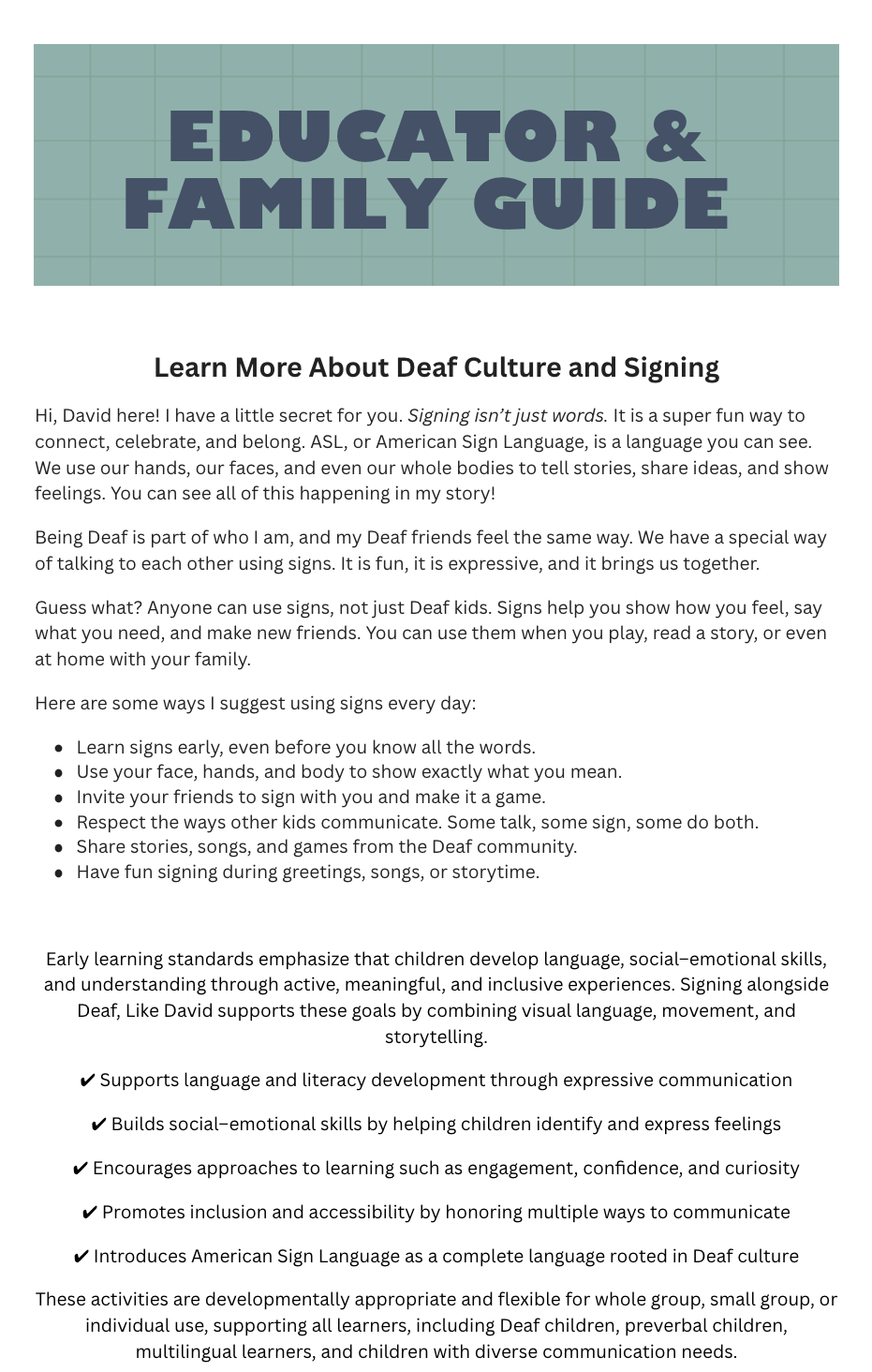 Educator & Family Guide (Free PDF) English and Spanish