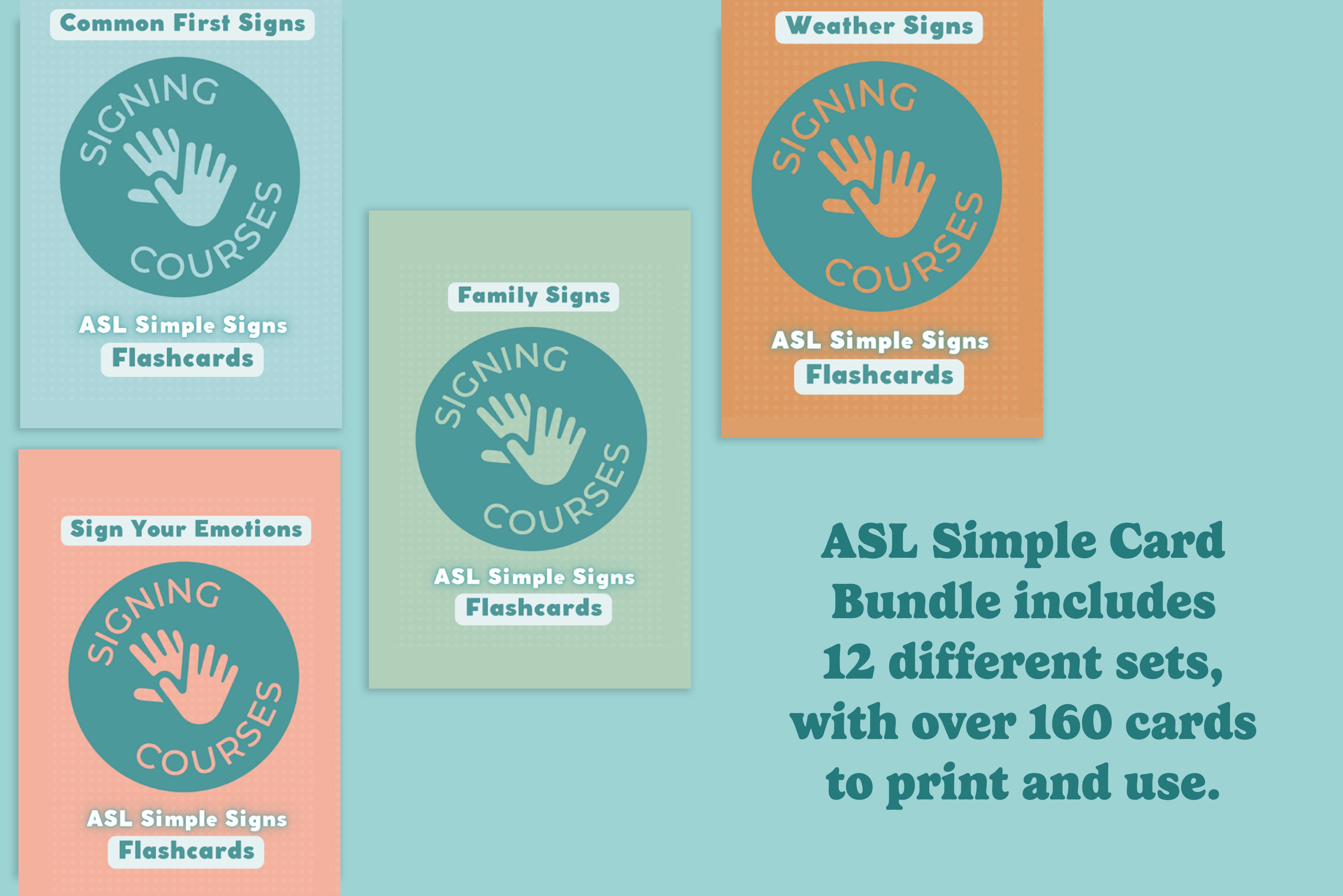 Simple Signing Flashcard Mega Set (Digital Download – 12 Sets Included)